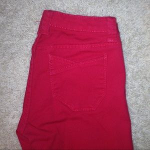 Red skinny jeans