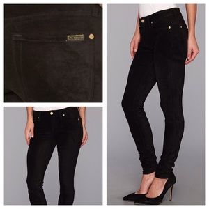 NWT 7 for all mankind skinny suede black jeans 25