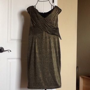 Black and gold shimmery cocktail dress