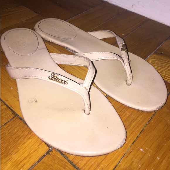 Authentic Gucci Leather Flip Flops