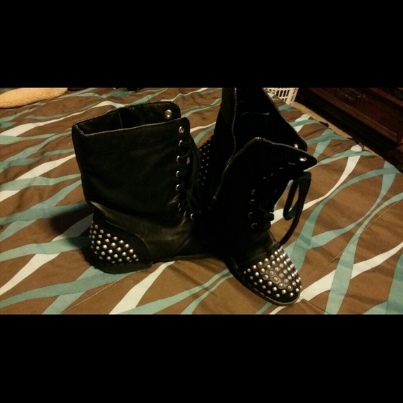 Shoes - SOLD!!!!Studded black boots