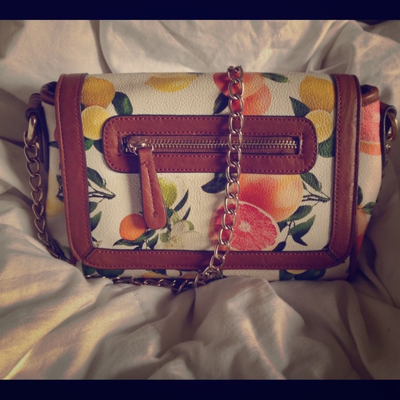 Fruit patterned ALDO cross body purse