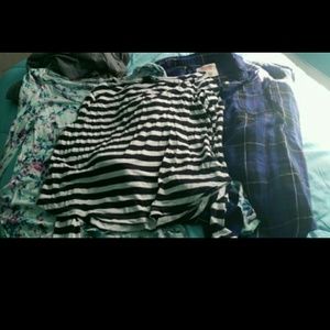 Plaid shirt (large) striped shirt and flower (med)