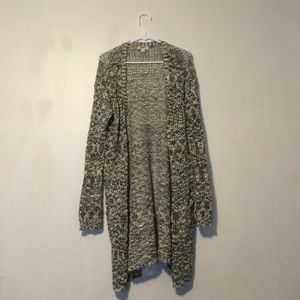Grey/Black/White Long Cardigan