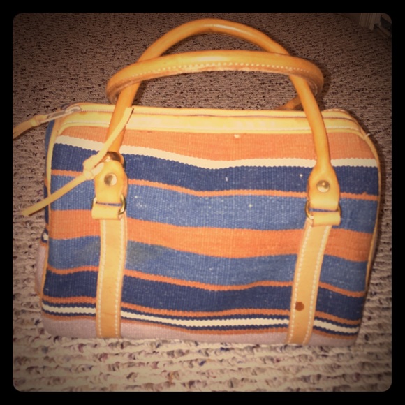 Vintage  Handbags - Mini Satchel With Navajo Print and Leather