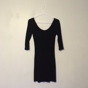 Black Knit Body Dress with Sequined Back