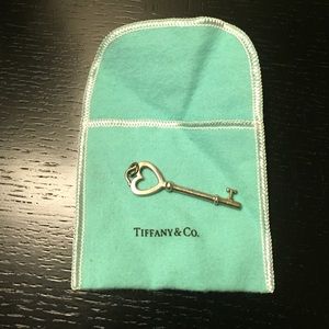 Tiffany and co large heart key pendant