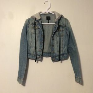 Jean Jacket w/ Hood and Adidas Pants