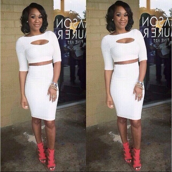 2piece bodycon white