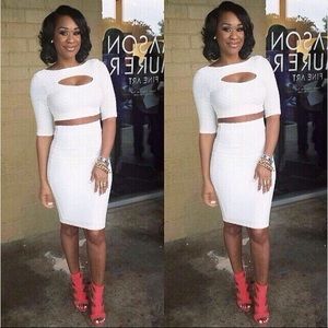 2piece bodycon white