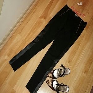 Black leather like pants