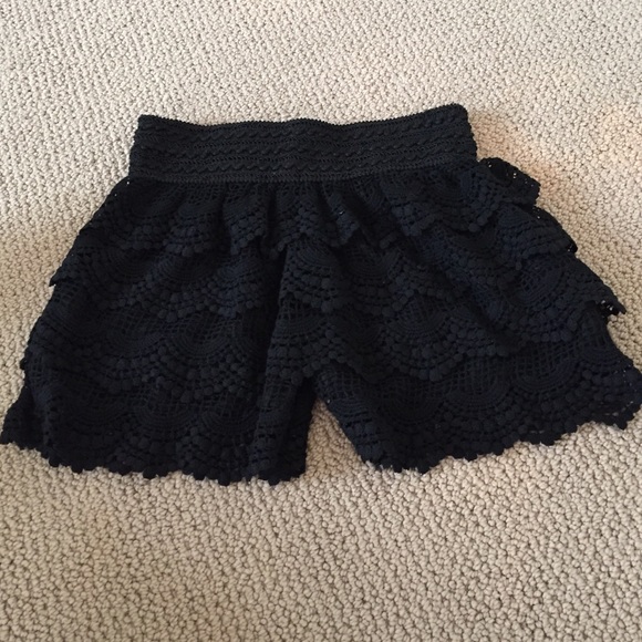 Black lace shorts