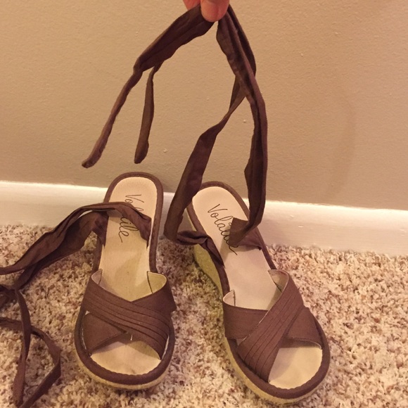Brown wedge sandals