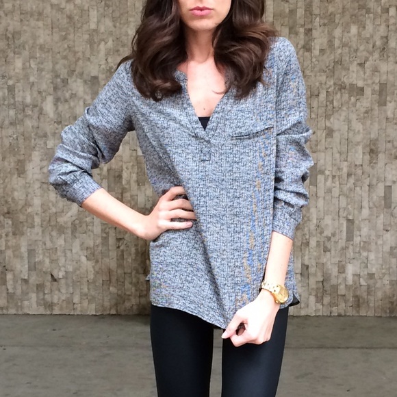 Joie Black and White Print Blouse