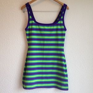 1 Day SALE 90s neon summer dress vintage bodycon