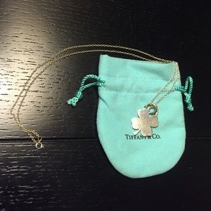 Tiffany and co shamrock clover pendant necklace