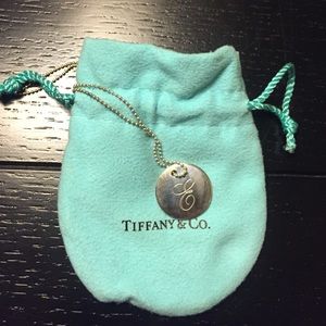 Tiffany and co "E" monogram necklace