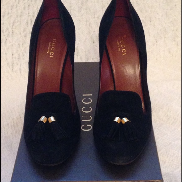 Gucci Tassel Moccasin Heel Pump