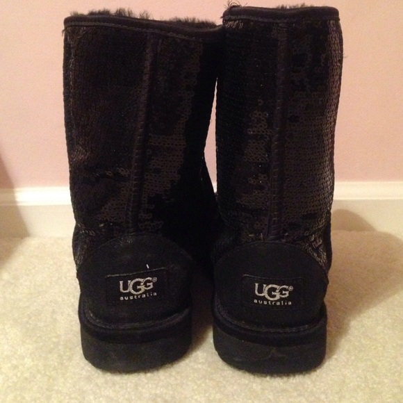 Black Sequin UGG Boots - Picture 3 of 4