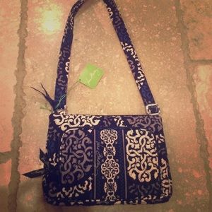blue black and white Vera Bradley cross body