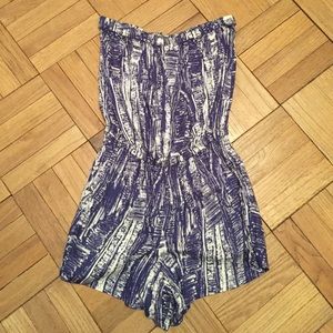 Blue and White Romper