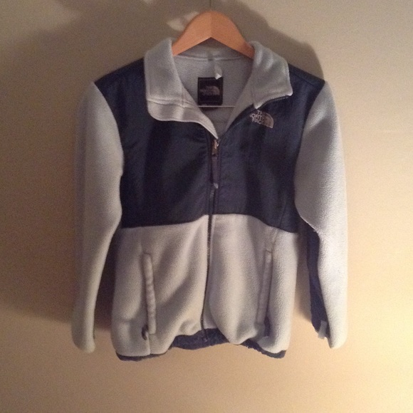 The North Face light blue and navy girls jacket