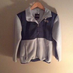 The North Face light blue and navy girls jacket
