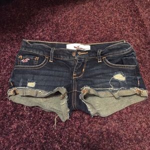 Destroyed denim shorts