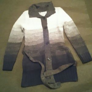 Brown and white cardigan