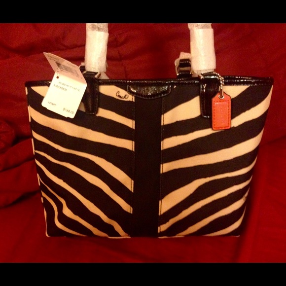 Zebra coach purse