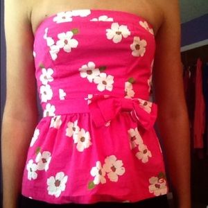 Gilly Hicks Strapless flower top