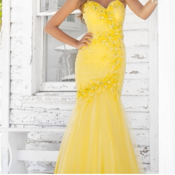Yellow mermaid Prom Dress