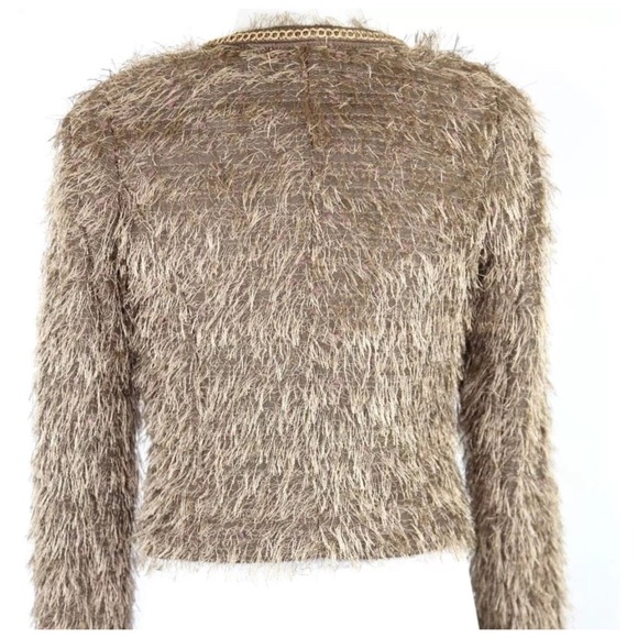 Bronze Brown Chain Detail Shag Jacket T1 XS - Picture 4 of 4