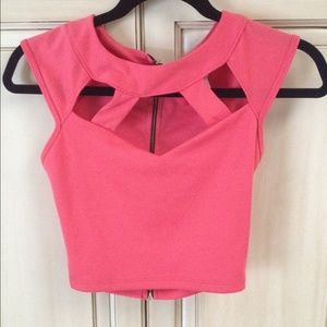 Arden B. coral crop top