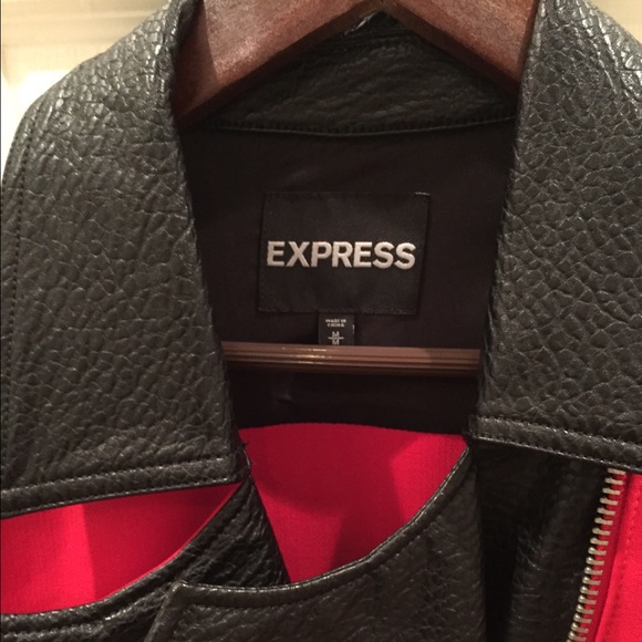 Express color block leather jacket SOLD - Picture 2 of 4