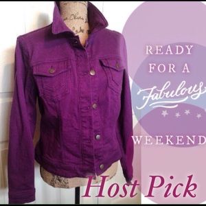 🎉Host Pick🎉 Perky Plum Color Jean Jacket😊