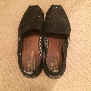 Black Glitter Toms