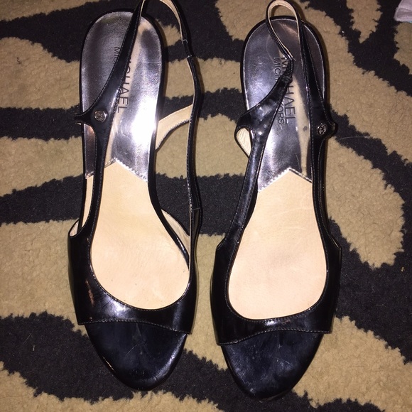 Michael Kora black sling blacks with open toe