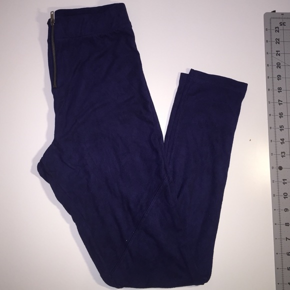 Navy high waist suede leggings