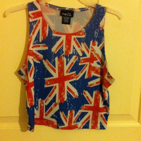 British flag crop top