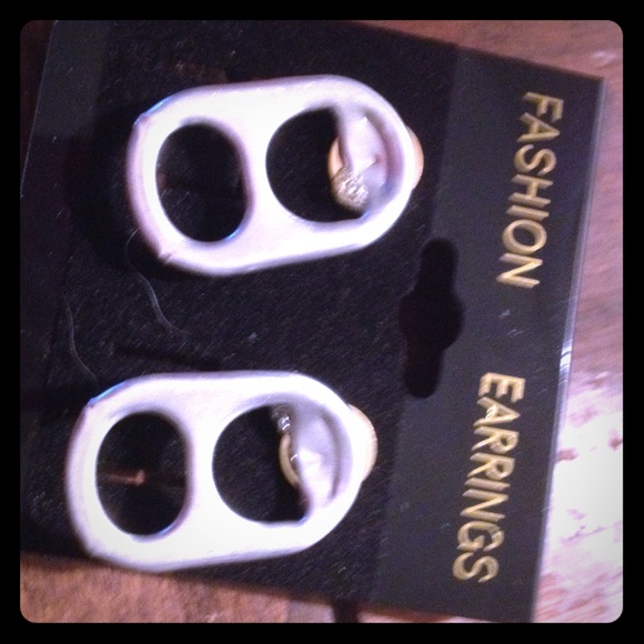 Plain homemade tab earrings.