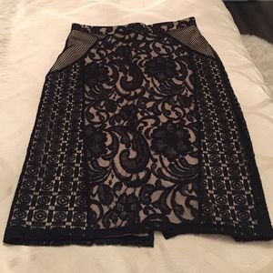 Lace Black midi skirt