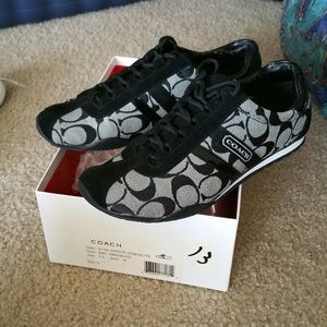 Black and grey coach shoes