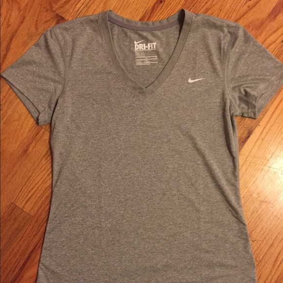 Nike DriFit grey v-neck t-shirt