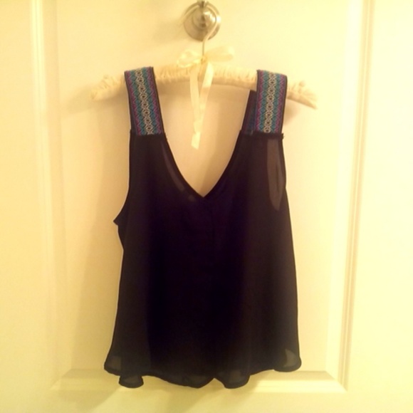 ** SOLD** Sheer tank with embellished straps