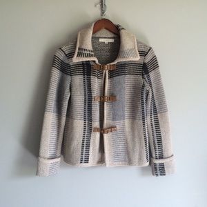 Loft Wool Cardigan with Leather Straps