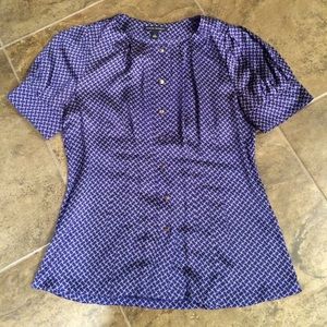 Royal blue Banana Republic silk shirt.