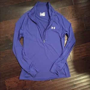 Under Armour half zip purple pullover semi fitted