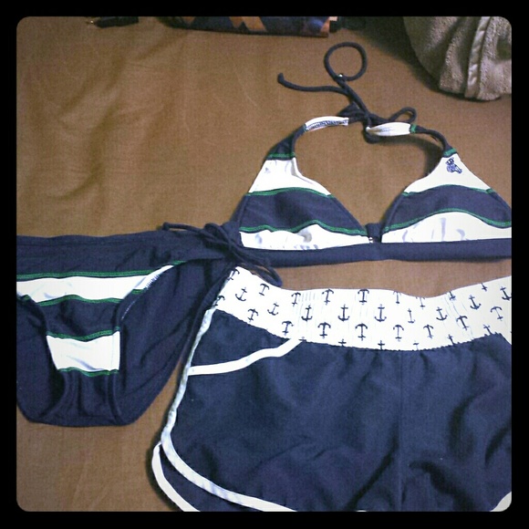 Navy Sailor Swim Set