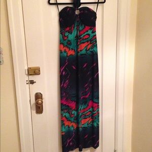 Colorful Maxi Halter Dress